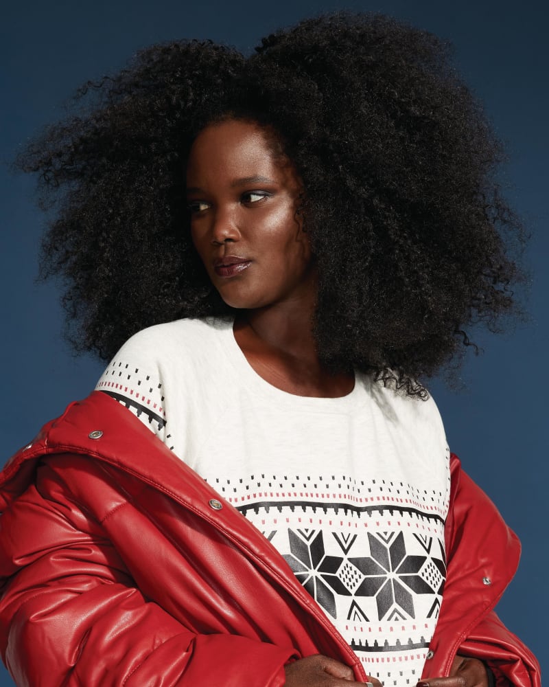 Front of plus size Terri Vegan Leather Puffer Jacket by Avec Les Filles | Dia&Co | dia_product_style_image_id:175914